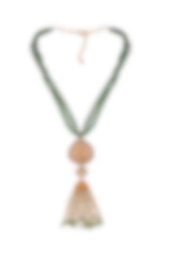 Gold Finish Beaded Meenakari Necklace by Tad Accessories