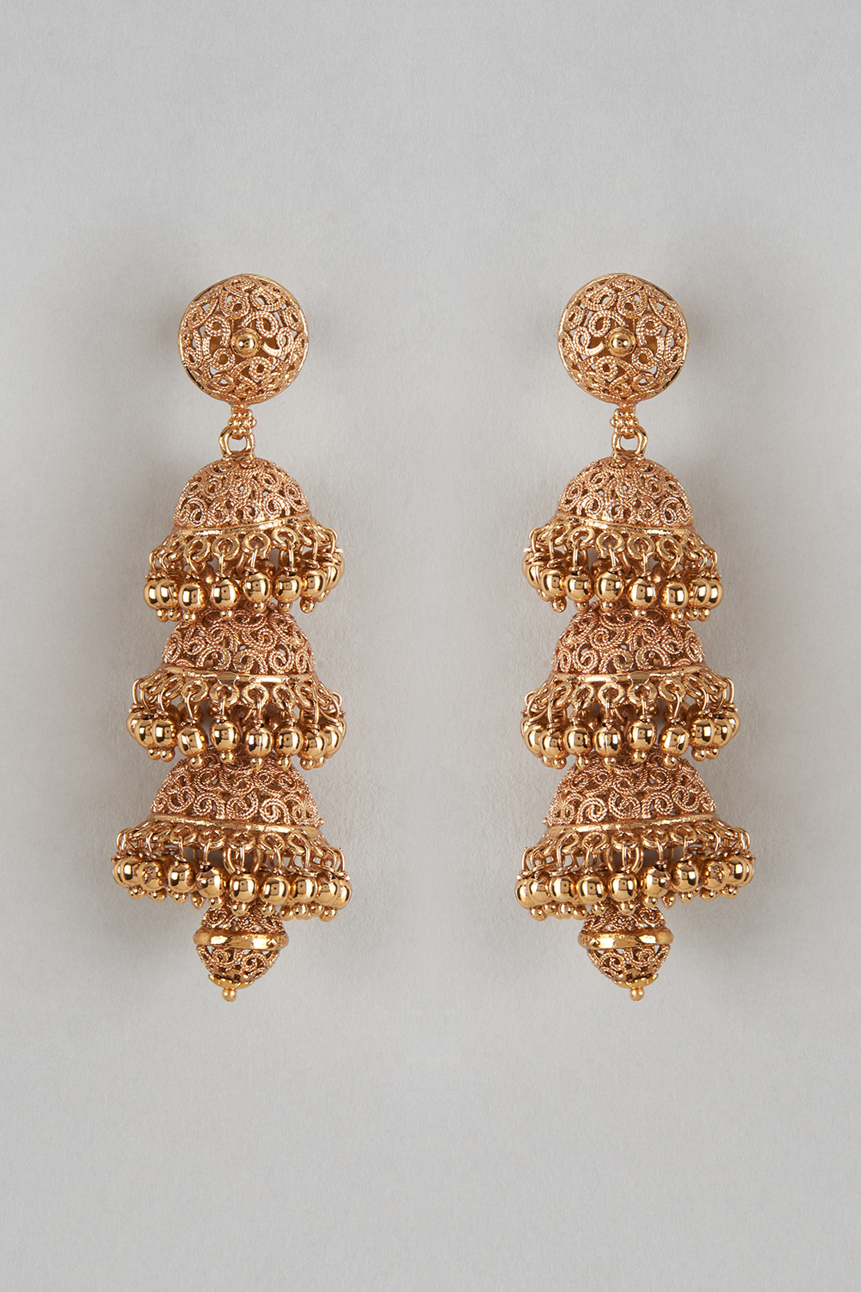 Gold Finish Imitation Kundan Polki Dangler Earrings by Tad Accessories at Pernia's Pop Up Shop