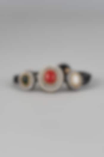 Two Tone Finish Imitation Kundan Polki & Semi-Precious Stone Bracelet by Tad Accessories