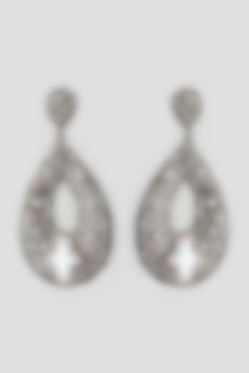 Black Finish Fresh Water Pearl & Swarovski Crystal Earrings by Tad Accessories at Pernia's Pop Up Shop