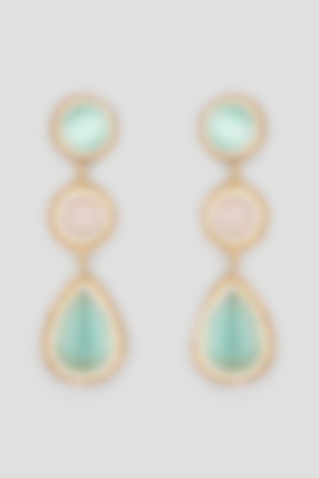 Gold Finish Swarovski Crystal Earrings by Tad Accessories at Pernia's Pop Up Shop