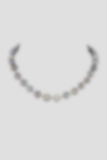 Black Rhodium Finish Baroque Pearl Necklace by Tad Accessories at Pernia's Pop Up Shop