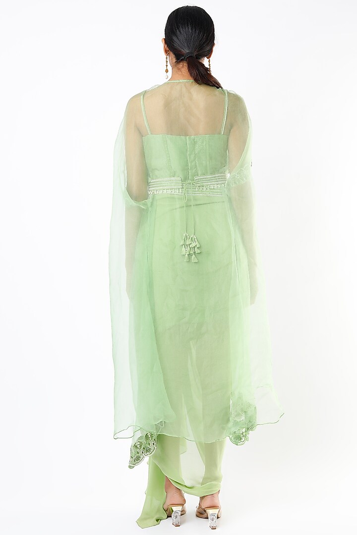 Gloss Mint Embroidered Dhoti Set by Totta Designs by Neelam and Surabhi at Pernia's Pop Up Shop