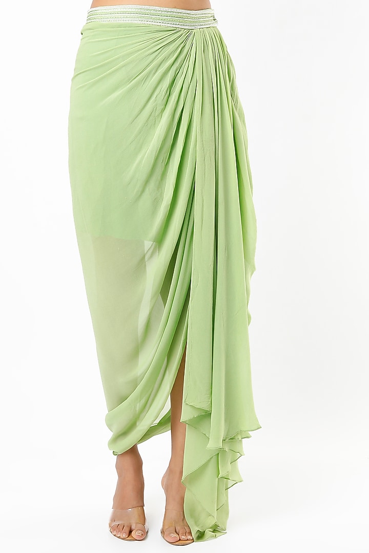 Gloss Mint Embroidered Dhoti Set by Totta Designs by Neelam and Surabhi at Pernia's Pop Up Shop