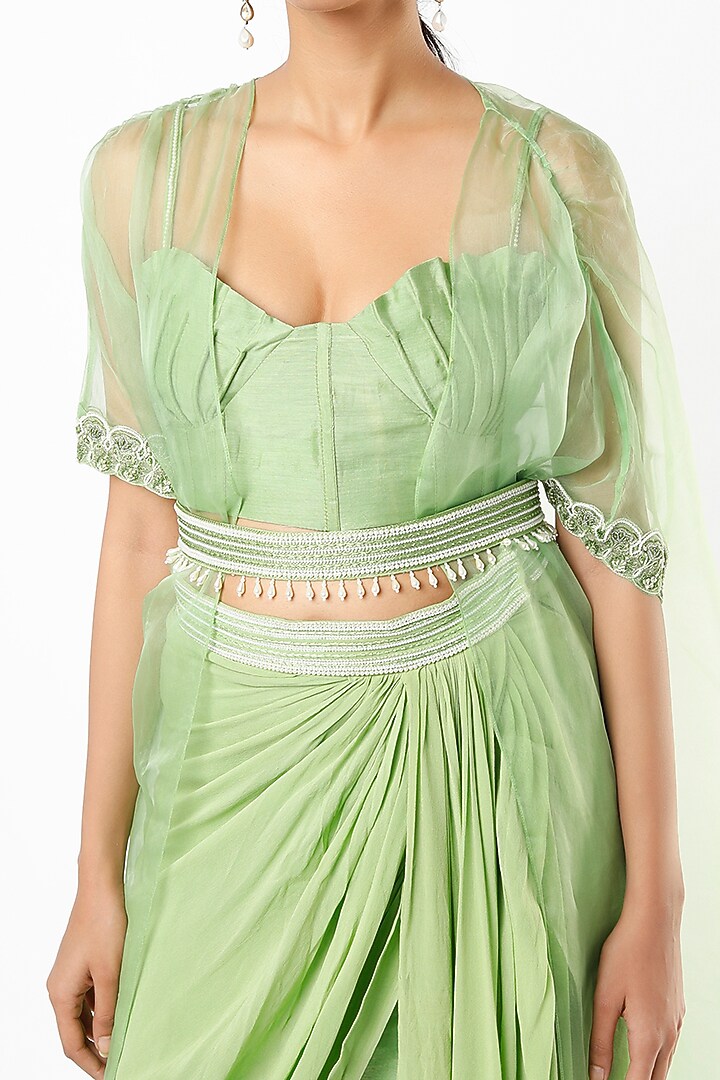 Gloss Mint Embroidered Dhoti Set by Totta Designs by Neelam and Surabhi at Pernia's Pop Up Shop