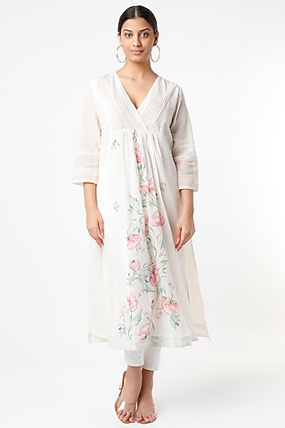 Off-White Handloom Cotton Kurta  by Tina Eapen