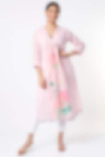 Baby Pink Handloom Cotton Kurta by Tina Eapen