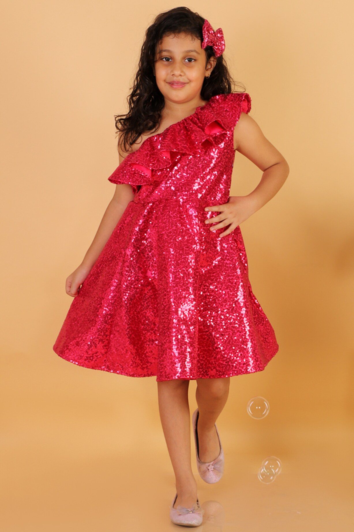 strapless open back dress Mara Dress In Hot Pink Embossed Cloque main image 0