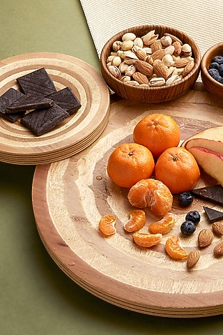 Wood Stemma Thali Platter by Tessera
