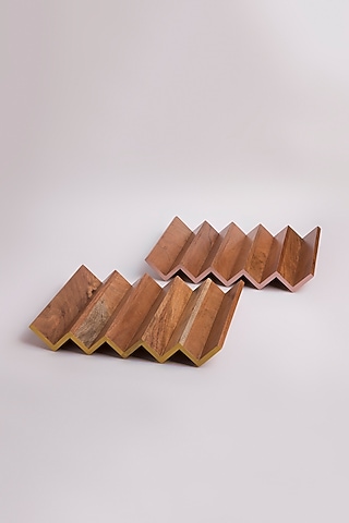 Acacia Wood Zig Zag Tray (Set of 2) by Tessera