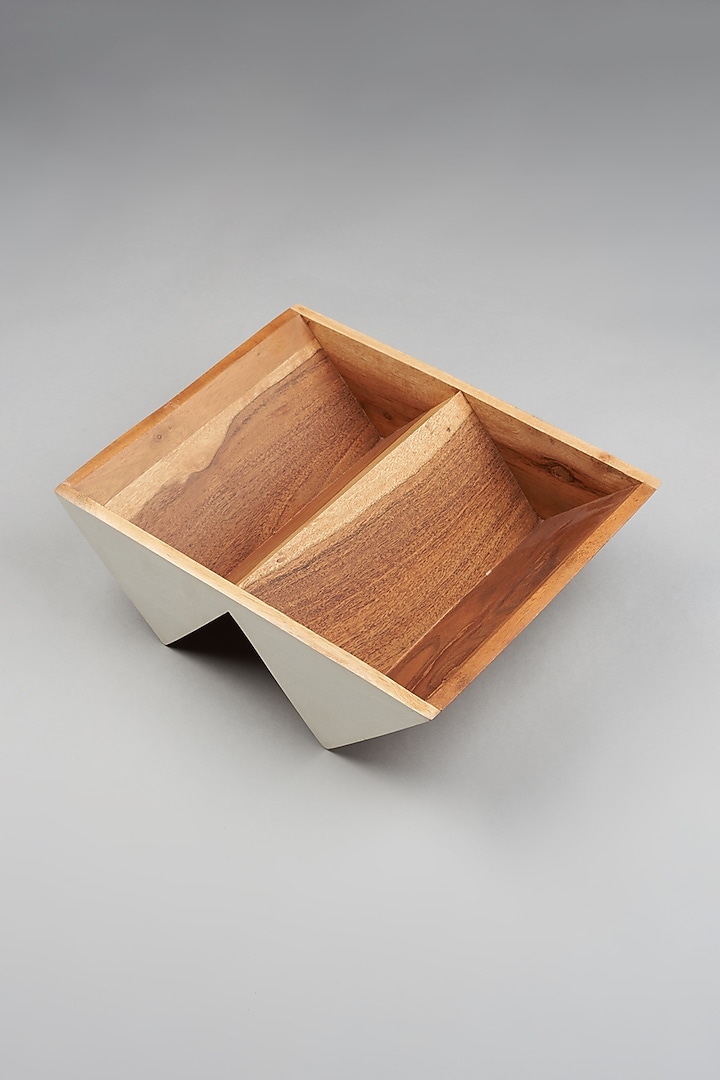 Brown Natural Acacia Wood Tray (Set of 2) by Tessera at Pernia's Pop Up Shop