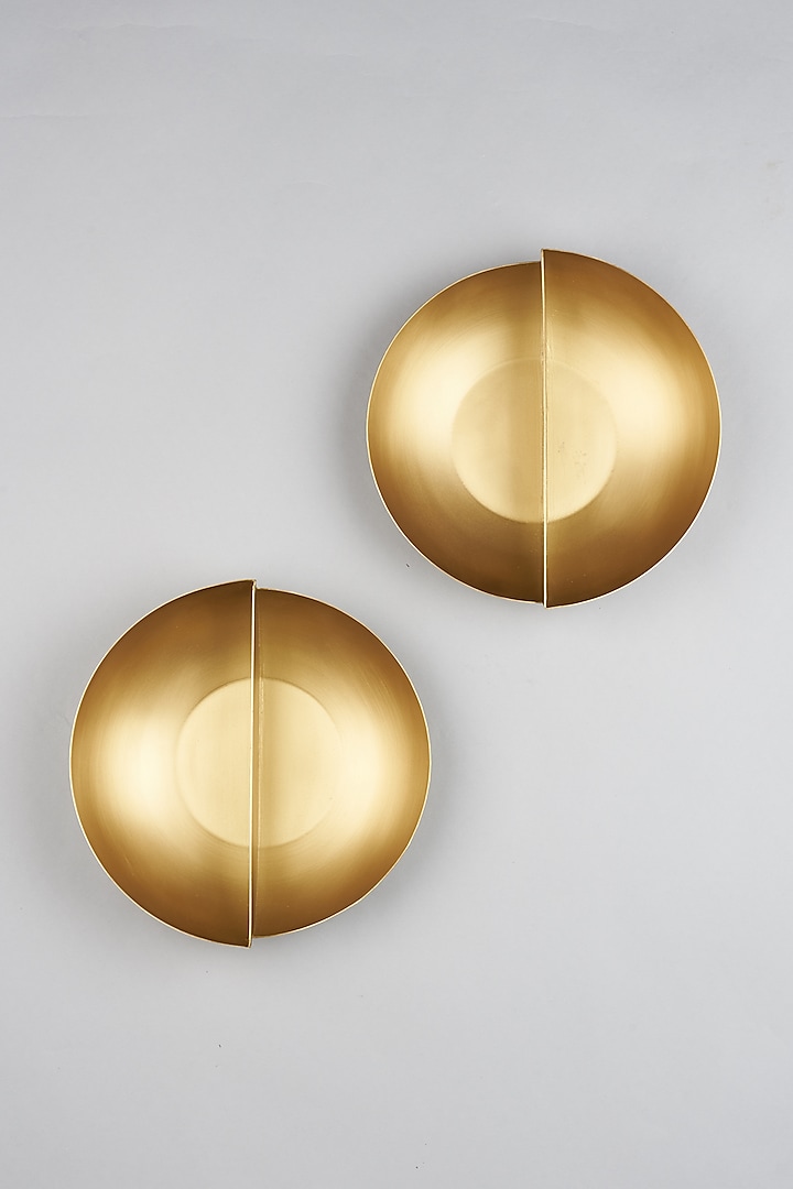 Bronze Matt Brass Split Bowl (Set Of 2) by Tessera at Pernia's Pop Up Shop