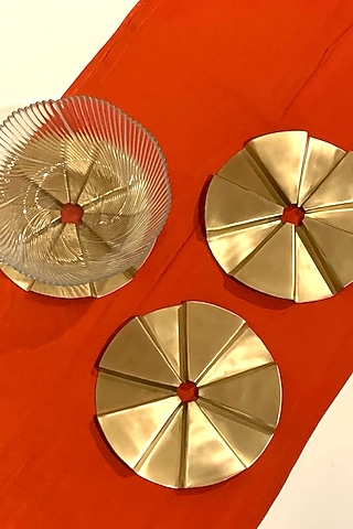 Bronze Matt Brass Trivets (Set Of 3) by Tessera