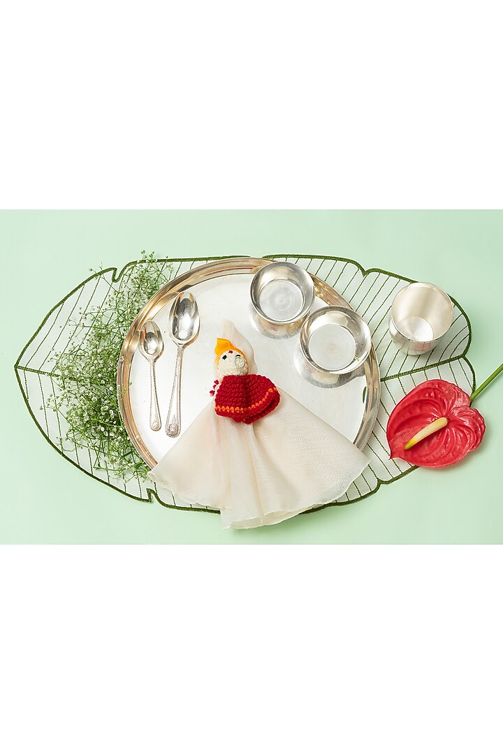 Off-White Cotton Silk Napkins (Set of 6) by Tessera at Pernia's Pop Up Shop