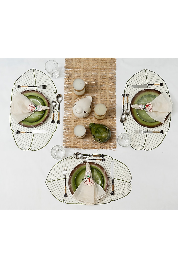 Off-White Cotton Silk Napkins (Set of 6) by Tessera at Pernia's Pop Up Shop