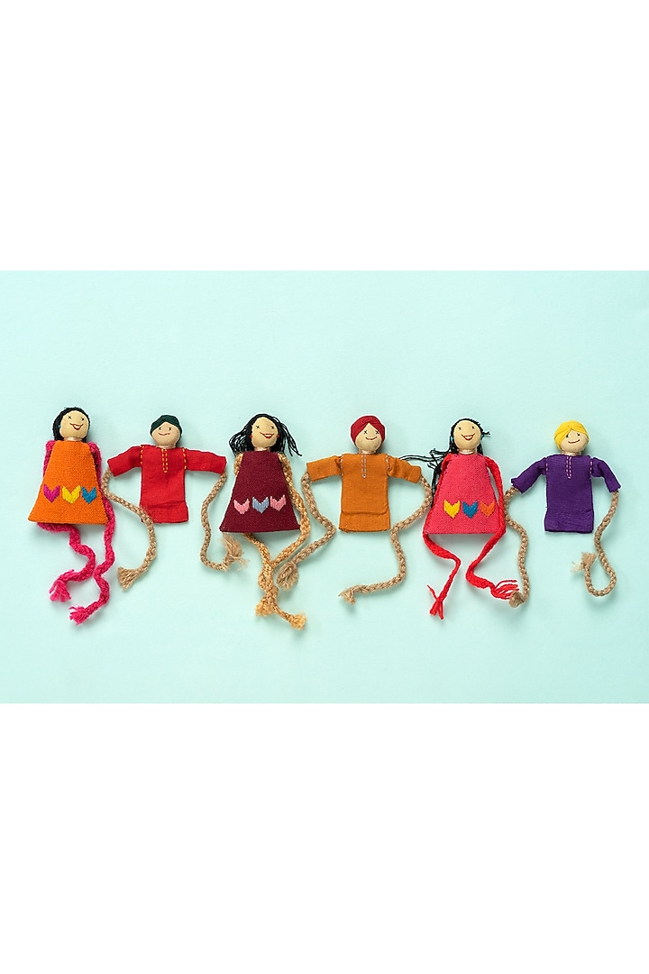 Handmade Veerwalli & Kabir Doll Tie-Ups (Set of 6) by Tessera at Pernia's Pop Up Shop