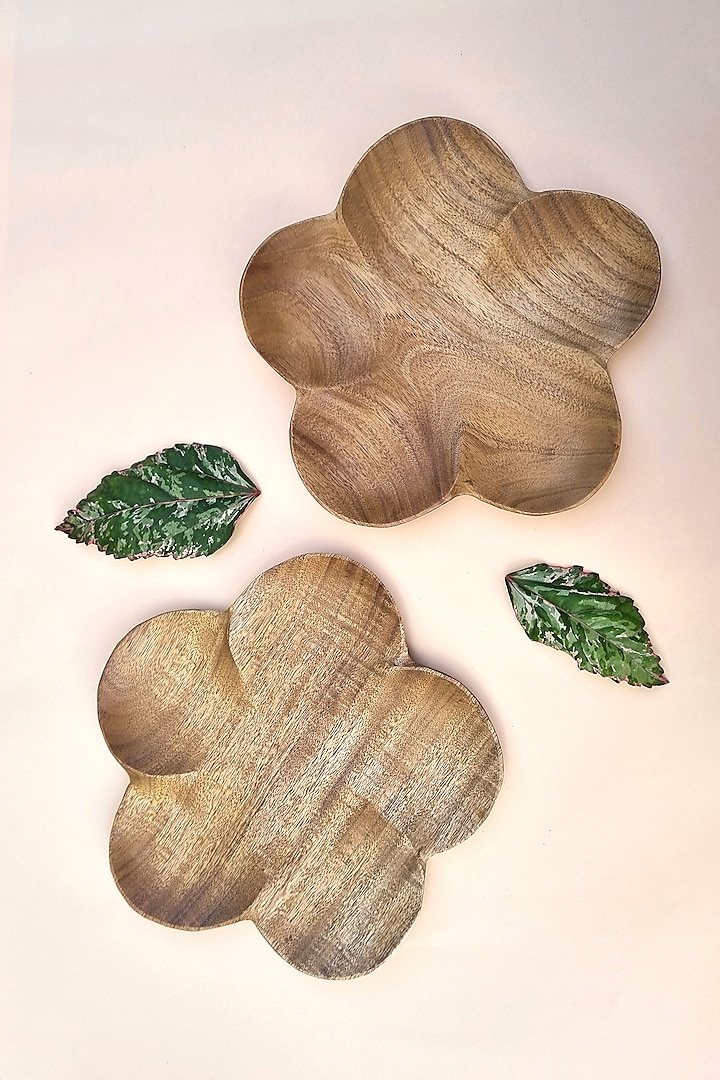 Walnut-Brown Wooden Plates (Set of 2) by Tessera