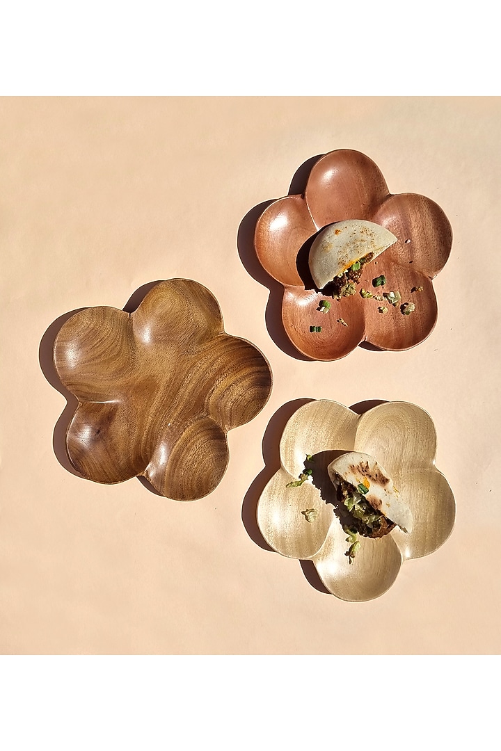 Walnut-Brown Wooden Plates (Set of 2) by Tessera at Pernia's Pop Up Shop