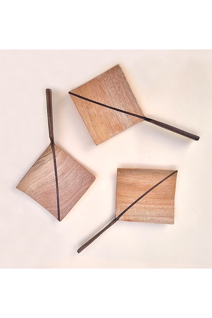 Walnut-Brown Kite-Shaped Servers (Set of 3) by Tessera at Pernia's Pop Up Shop
