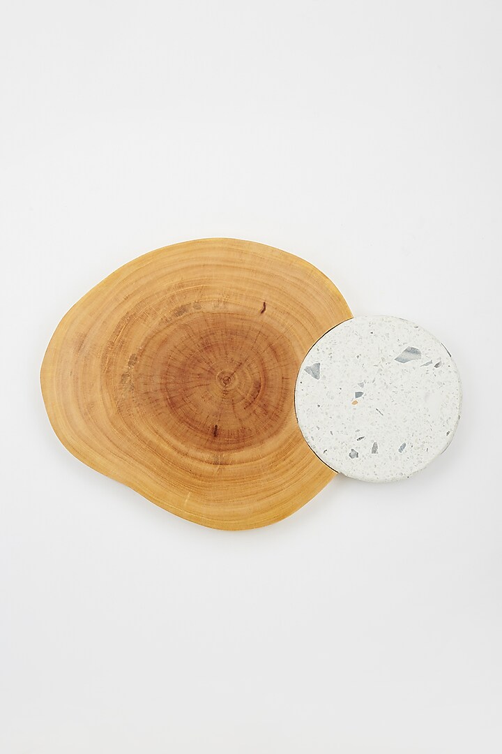 Brown Acacia Wood & Terrazzo Platter by Tessera at Pernia's Pop Up Shop