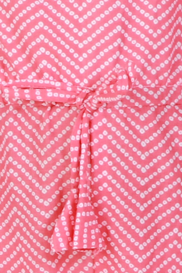 Pink Cotton Printed Jumpsuit For Girls by Teeni's Kidswear at Pernia's Pop Up Shop