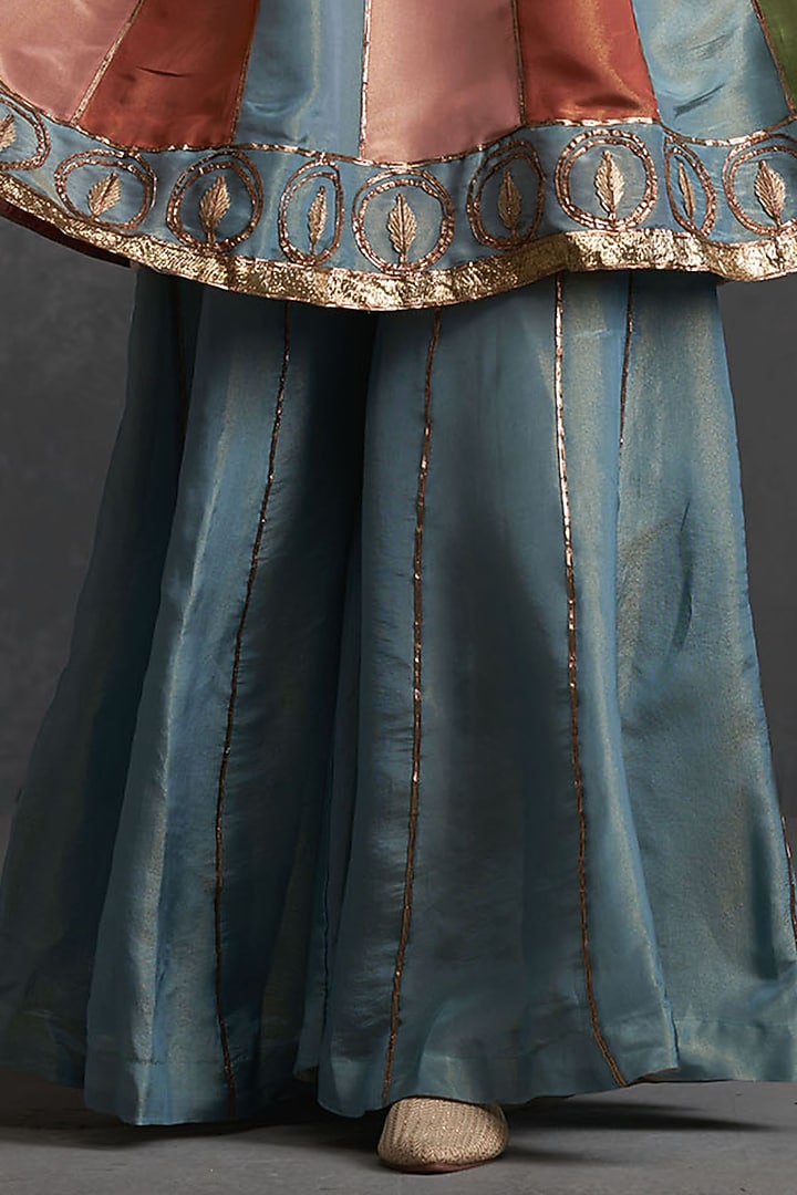 Multi-Colored Tissue Silk Party Wear Sharara Set by Affroz at Pernia's Pop Up Shop