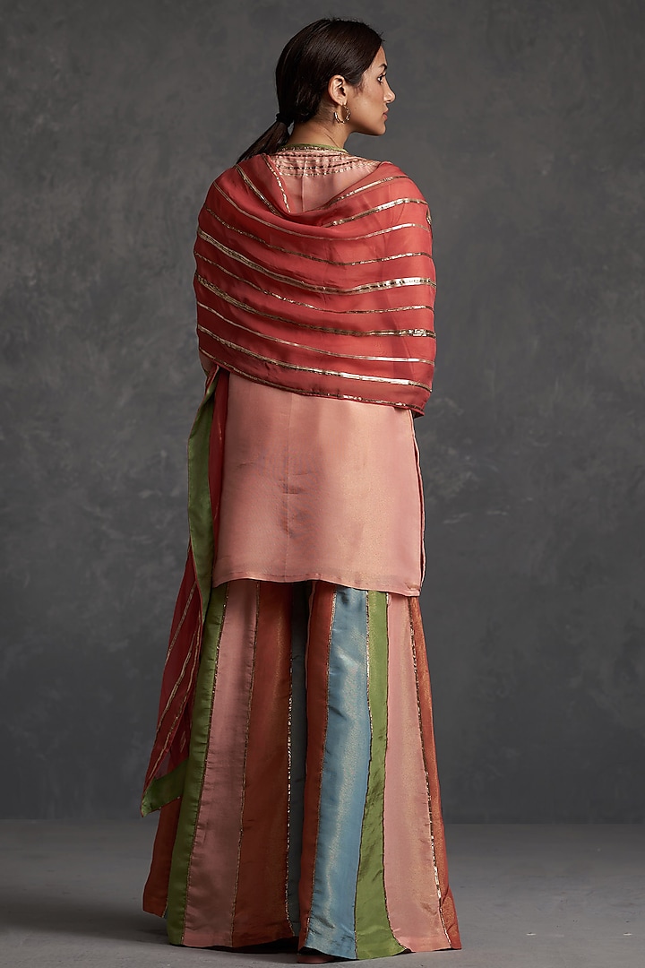 Multi-Colored Tissue Silk Party Wear Sharara Set by Affroz at Pernia's Pop Up Shop