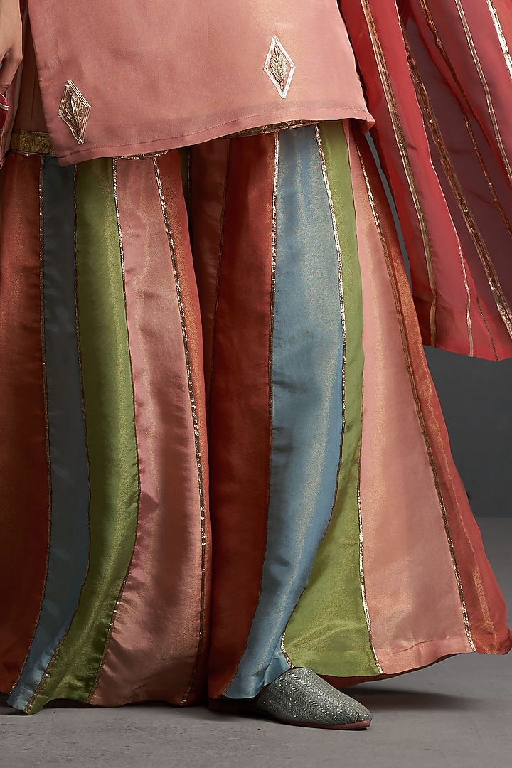 Multi-Colored Tissue Silk Party Wear Sharara Set by Affroz at Pernia's Pop Up Shop