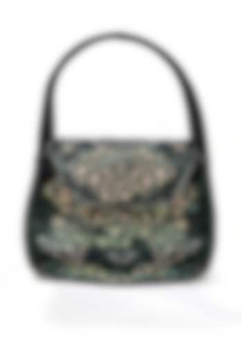 Black Sequins Printed Square Bag by The Garnish Company