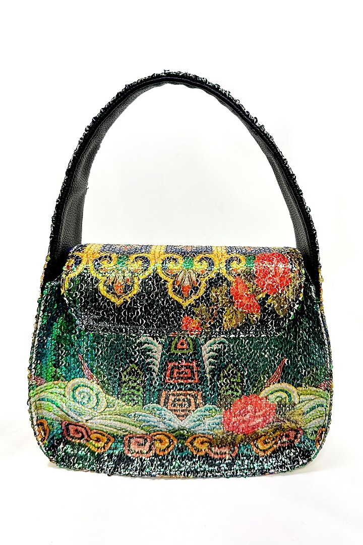 Multi-Colored Sequins Printed Square Bag by The Garnish Company at Pernia's Pop Up Shop