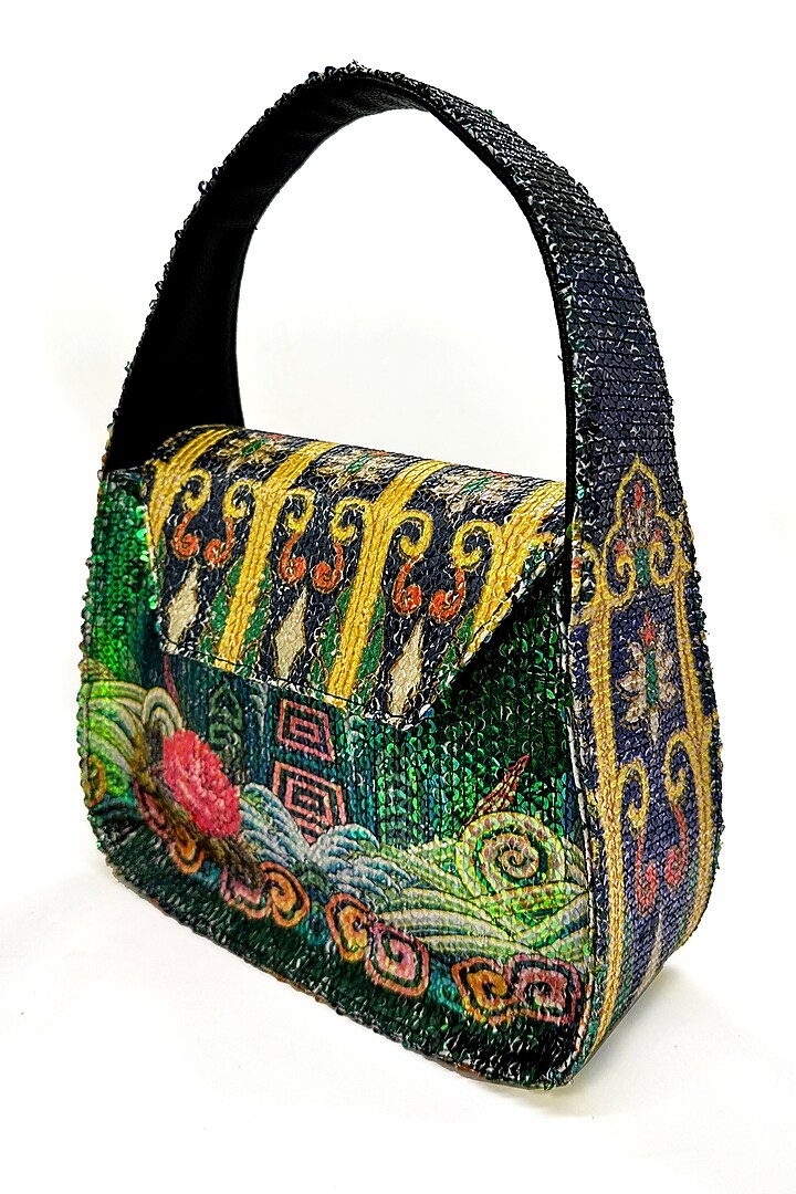 Multi-Colored Sequins Printed Square Bag by The Garnish Company at Pernia's Pop Up Shop