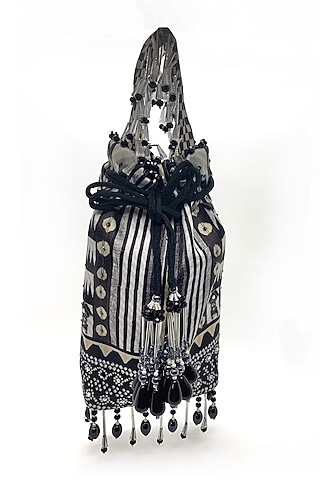 Black & White Embroidered Bag by The Garnish Company