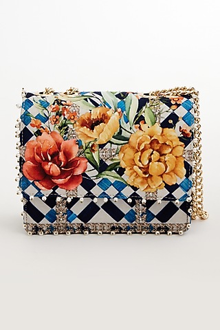 Multi-colored Cotton Canvas Printed Sling Bag by The Garnish Company