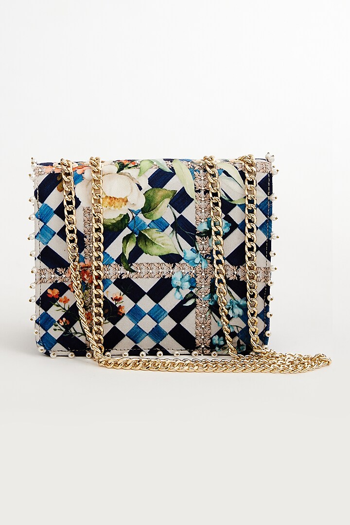 Multi-colored Cotton Canvas Printed Sling Bag by The Garnish Company at Pernia's Pop Up Shop