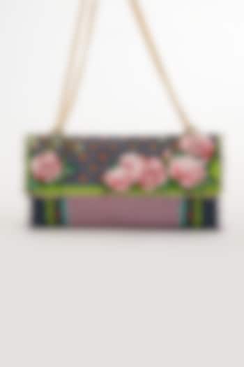 Multi-colored Cotton Canvas Printed Clutch by The Garnish Company