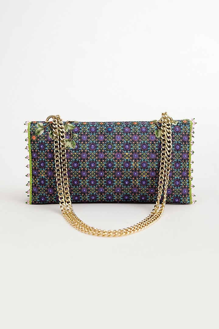 Multi-colored Cotton Canvas Printed Clutch by The Garnish Company at Pernia's Pop Up Shop