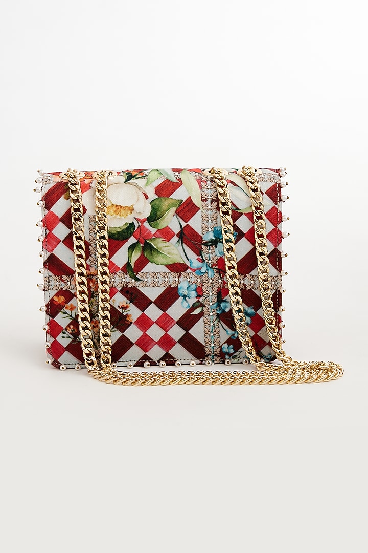 Multi-colored Cotton Canvas Printed Sling Bag by The Garnish Company at Pernia's Pop Up Shop