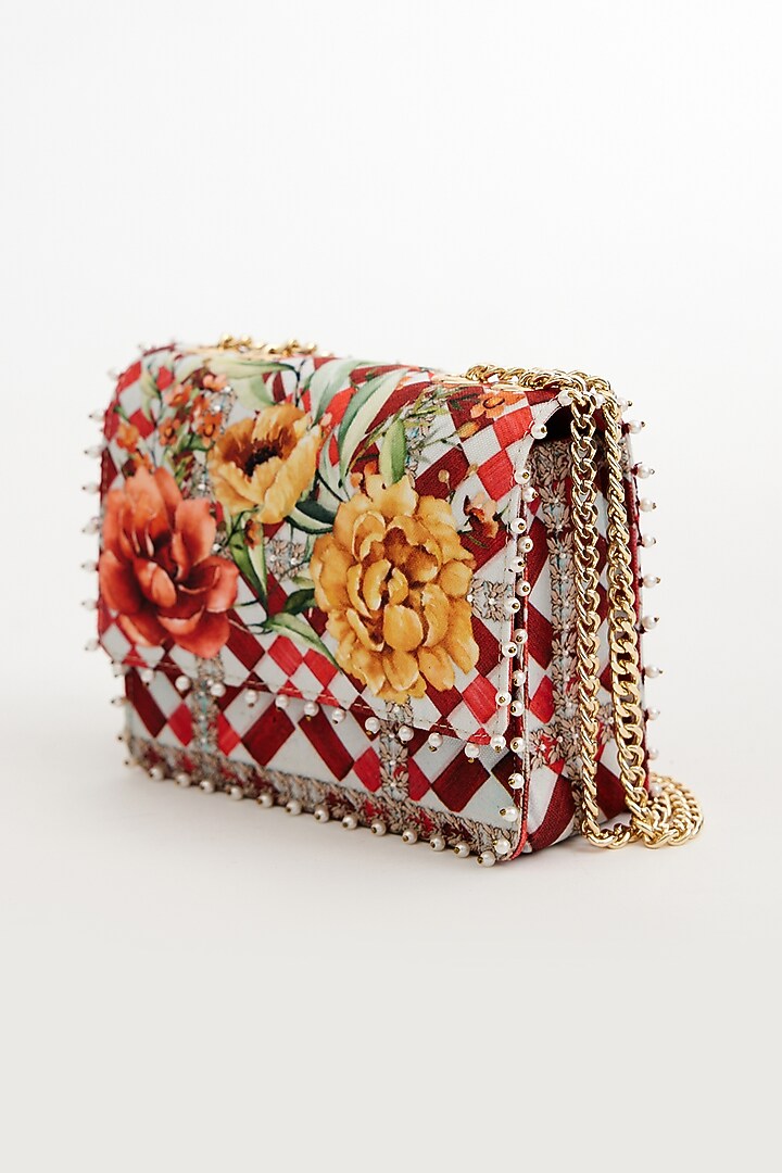 Multi-colored Cotton Canvas Printed Sling Bag by The Garnish Company at Pernia's Pop Up Shop