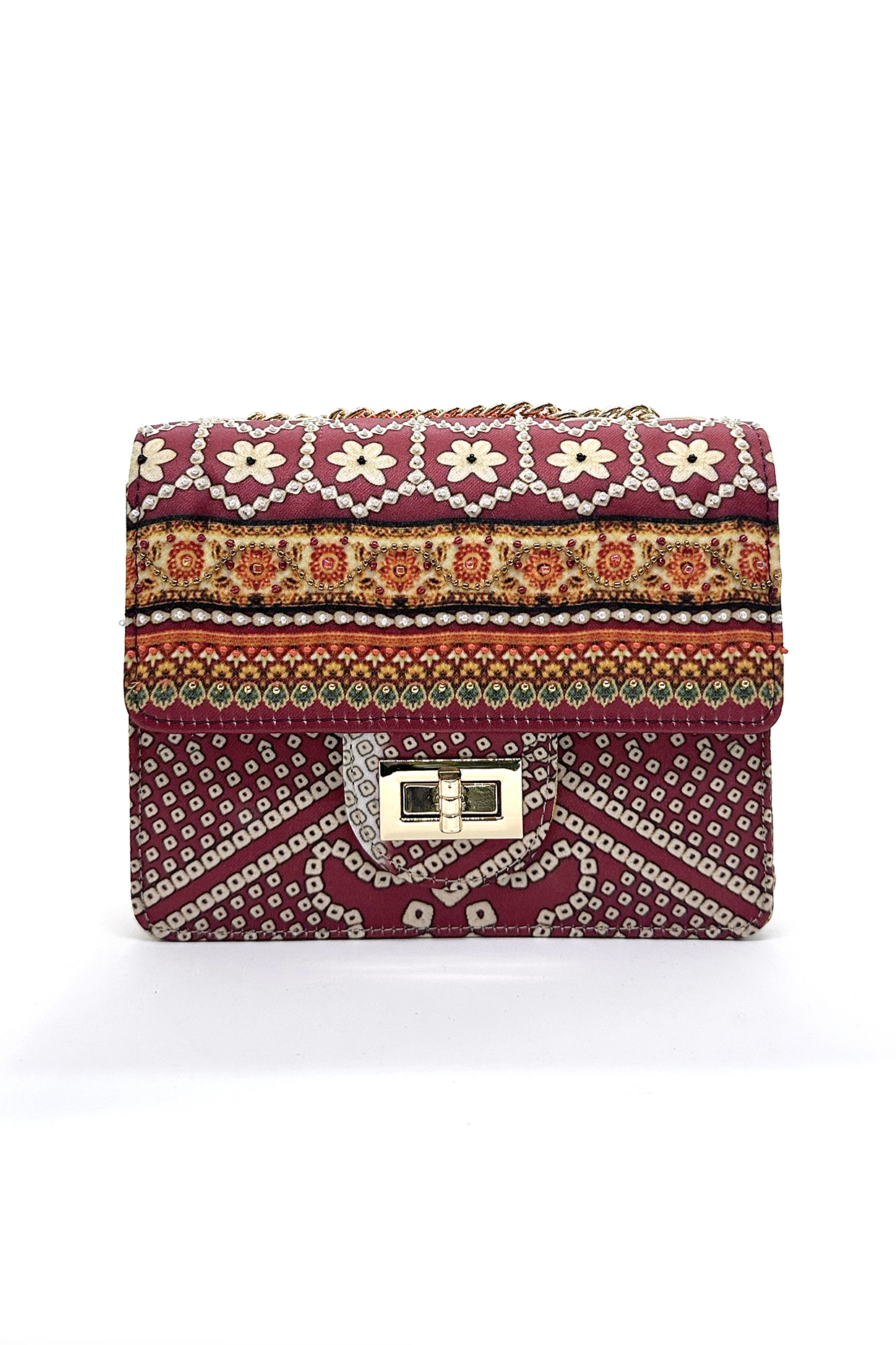 Multi-Colored Cotton Canvas Printed Sling Bag by The Garnish Company at Pernia's Pop Up Shop