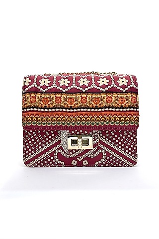 Multi-Colored Cotton Canvas Printed Sling Bag by The Garnish Company