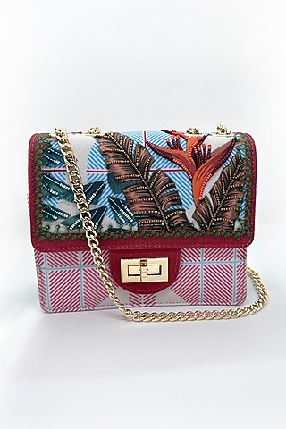 Multi-Colored Cotton Canvas Printed Sling Bag by The Garnish Company