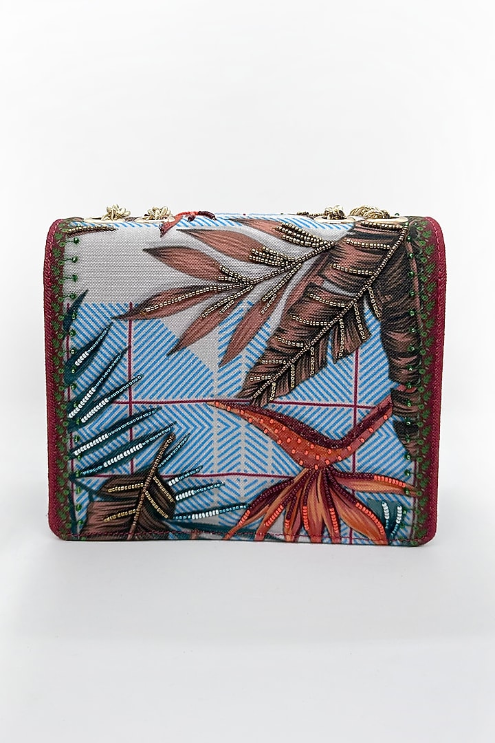 Multi-Colored Cotton Canvas Printed Sling Bag by The Garnish Company at Pernia's Pop Up Shop