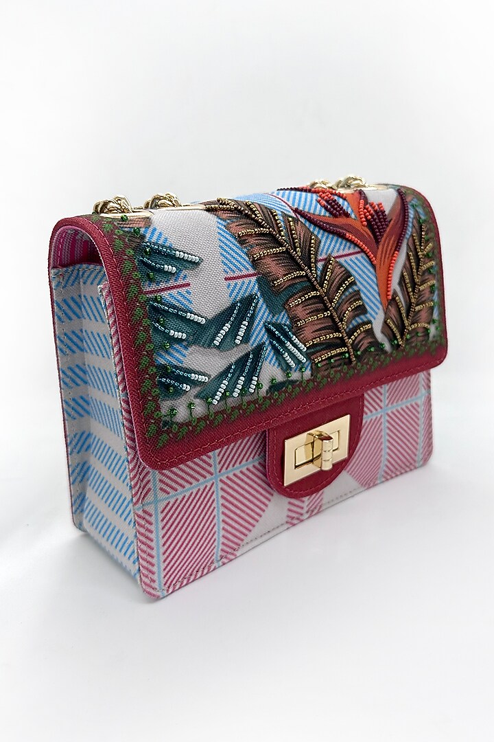 Multi-Colored Cotton Canvas Printed Sling Bag by The Garnish Company at Pernia's Pop Up Shop