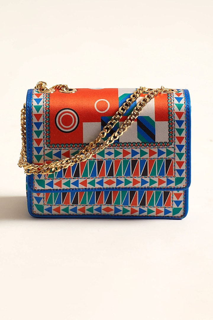 Multi-Colored Geometric Printed Sling Bag by The Garnish Company
