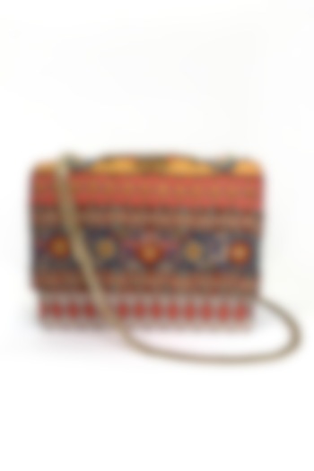 Multi-Colored Printed & Embroidered Sling Bag by The Garnish Company