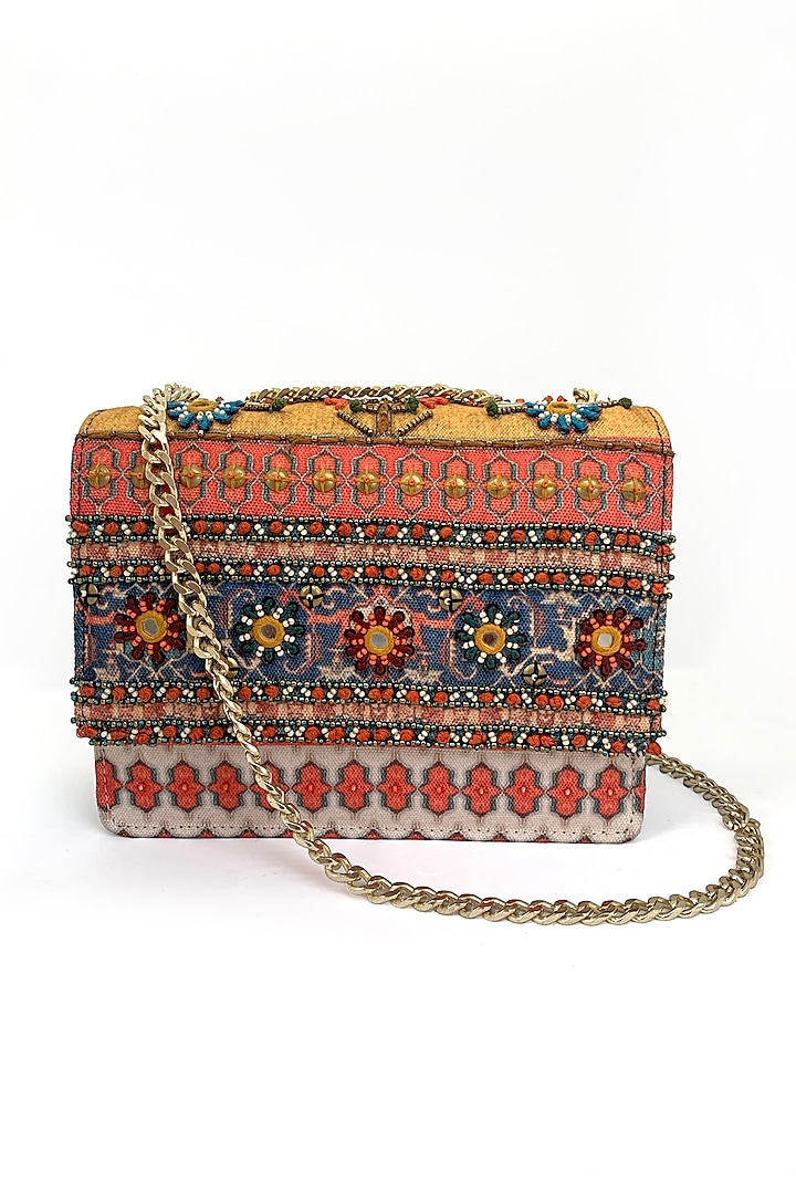 Multi-Colored Printed & Embroidered Sling Bag by The Garnish Company