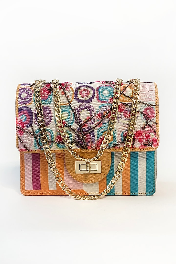 Multi-Colored Abstract Printed Sling Bag by The Garnish Company