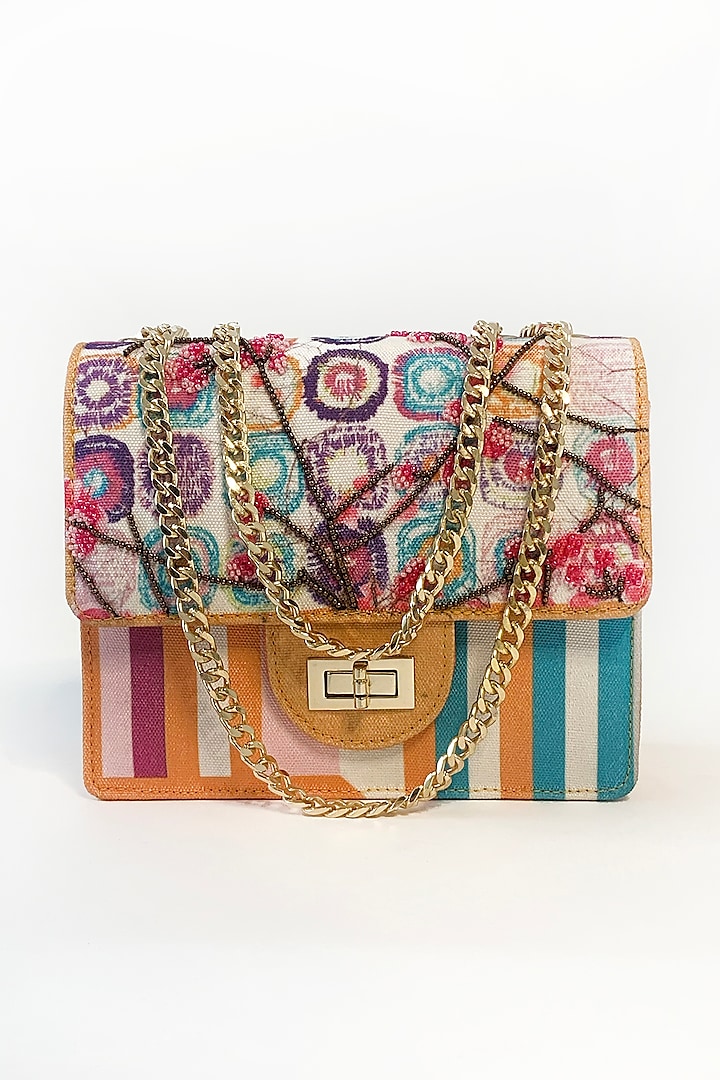 Multi-Colored Abstract Printed Sling Bag by The Garnish Company at Pernia's Pop Up Shop