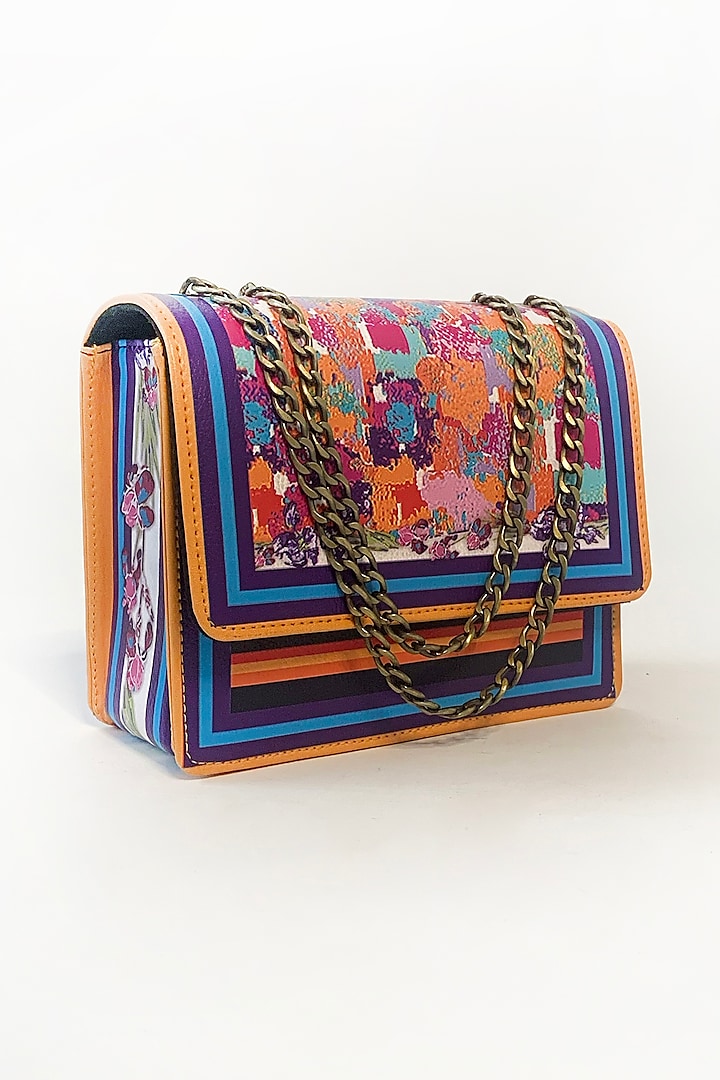 Multi-Colored Abstract Printed Sling Bag by The Garnish Company