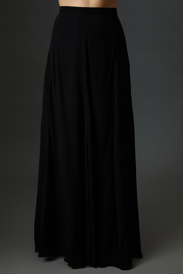 Black Crepe A-Line Skirt Set by 28 Threads at Pernia's Pop Up Shop